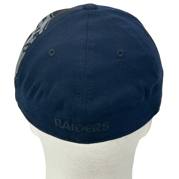 Las Vegas Raiders Hat Baseball Cap Flex Fitted OSFA NFL Reebok One Fit Navy Blue - Picture 3 of 13